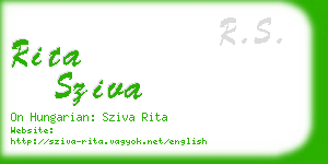 rita sziva business card